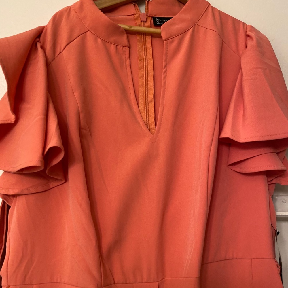 Short sleeve  peach dress jump suite